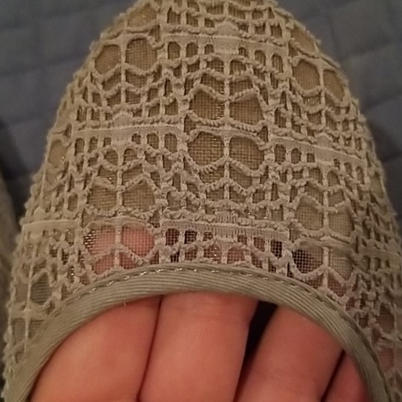 Slip on flats, gray lace, reinforced toe - Picture 5 of 5